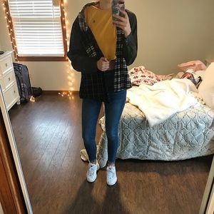 Black and white/ gray flannel